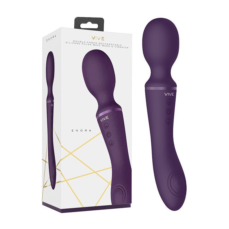 Vive - enora - vibrating wand - Product side view and box side view | Flirtybay.com.au