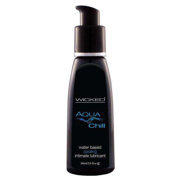 Wicked aqua - chill water-based lubricant 60ml - Product front view  | Flirtybay.com.au