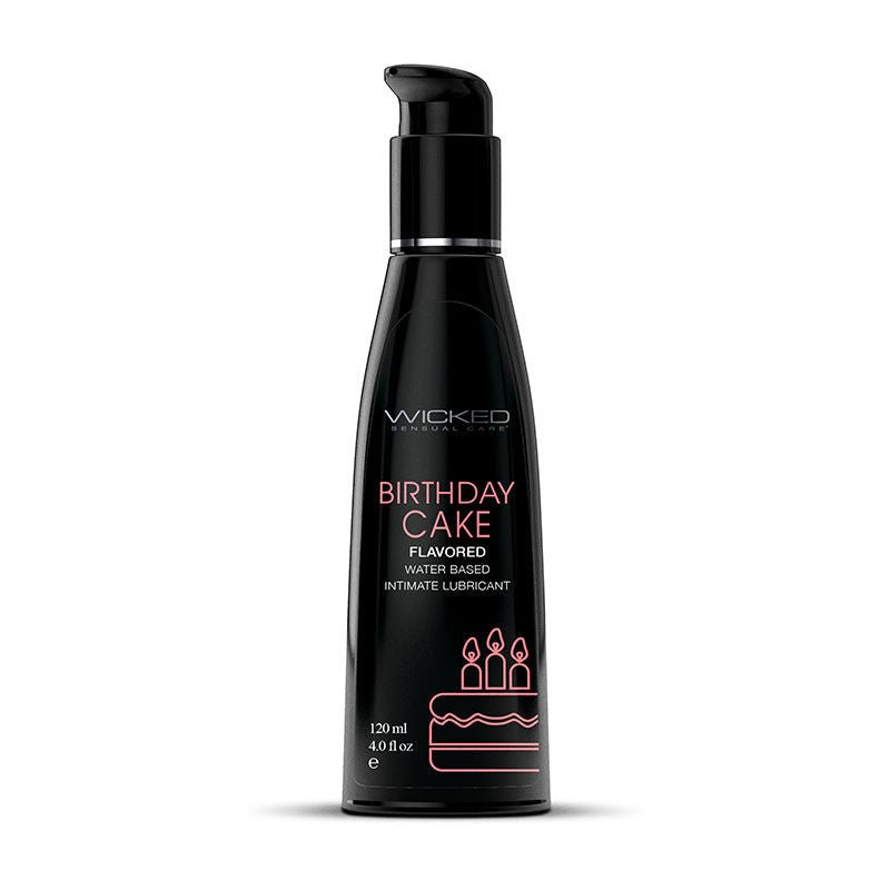 Wicked aqua - flavoured water-based lubricant 120 ml - birthday cake, Product front view  | Flirtybay.com.au