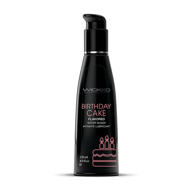 Wicked aqua - flavoured water-based lubricant 120 ml - birthday cake, Product front view  | Flirtybay.com.au