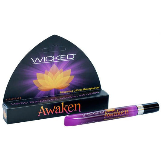 Wicked - awaken - clitoral gel - Product front view and box front view | Flirtybay.com.au