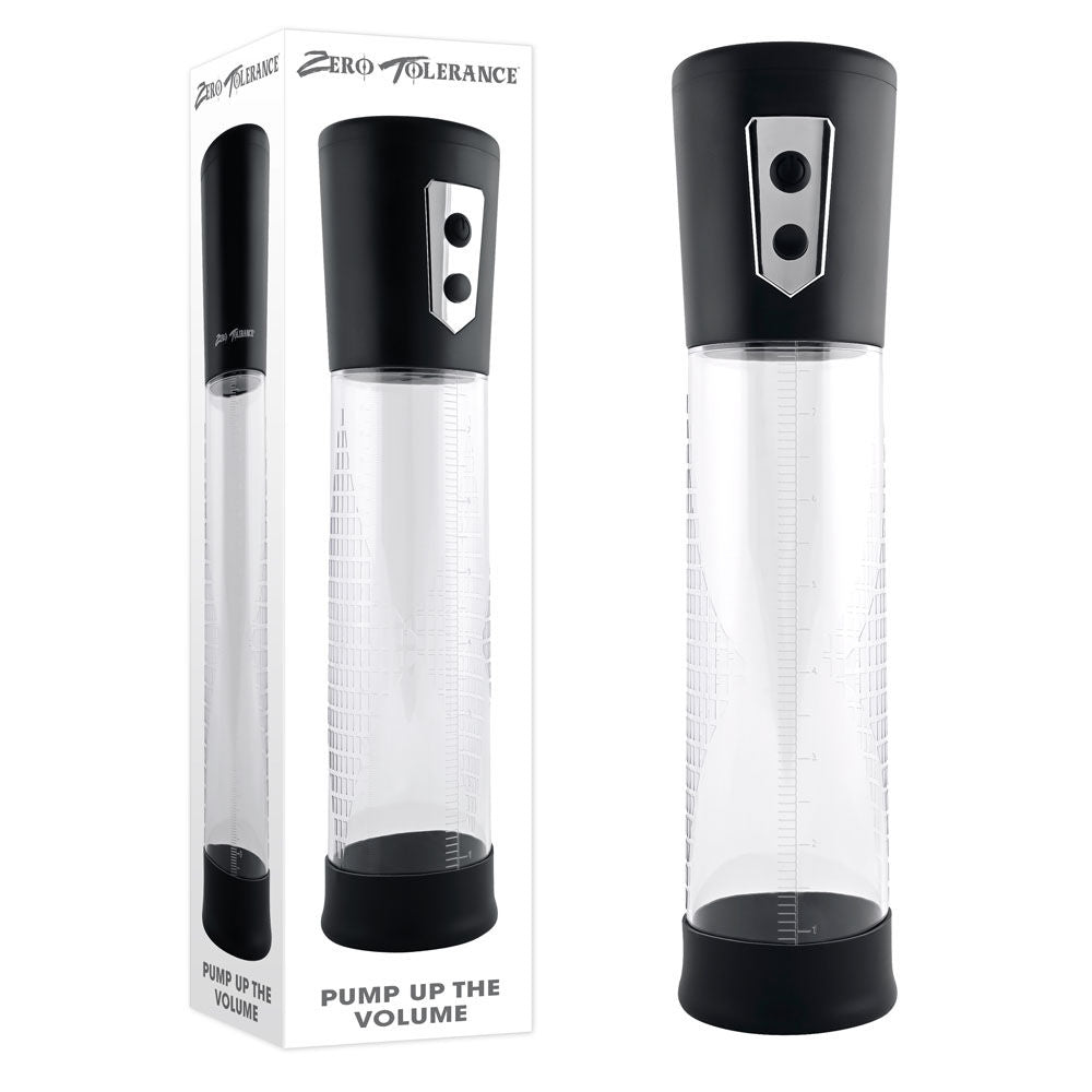 Clear penis pump with measurement markings, textured grip, and removable silicone sleeve for size enhancement and erection support | Flirty bay online adult store, adult toys and lingerie